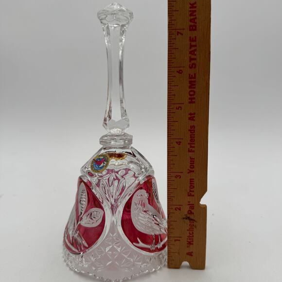 Vintage Byrdes Collection 8" Bell by Hofbauer 24% Lead Crystal No Clapper - Picture 10 of 14